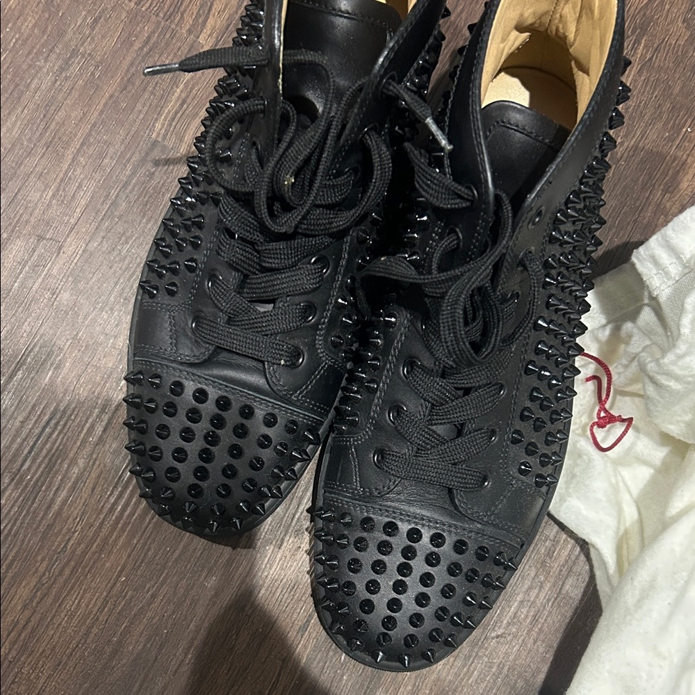 Christian Louboutin Black Spiked Sneakers